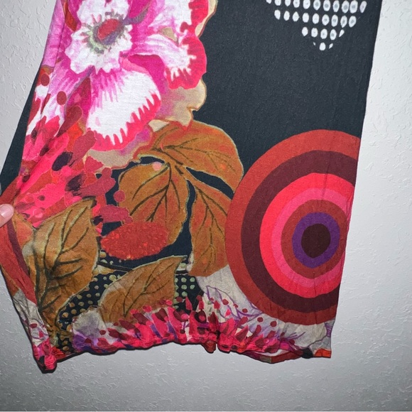 Desigual Azucena Midi Twist Front Floral Dress Size Large. - Picture 15 of 15